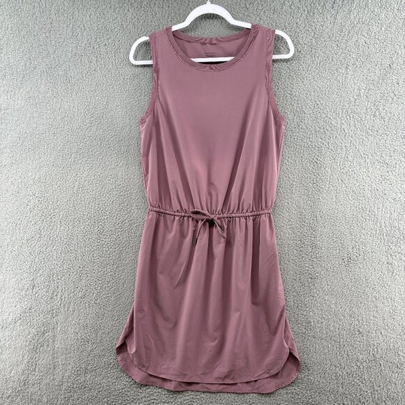 Athleta Rincon Dress Mauve Pink Small Sleeveless Drawstring Waist Active Travel - Picture 3 of 9